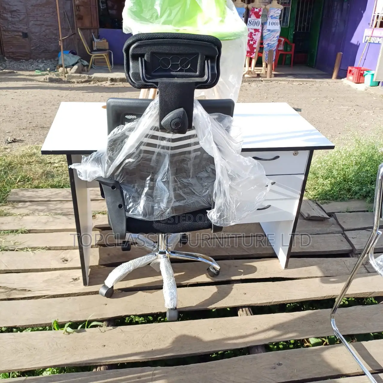 Office Desk+Headrest Chair