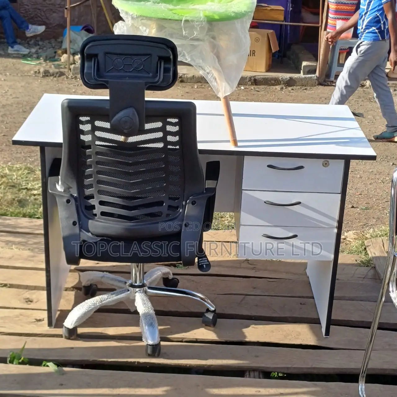Office Desk+Headrest Chair