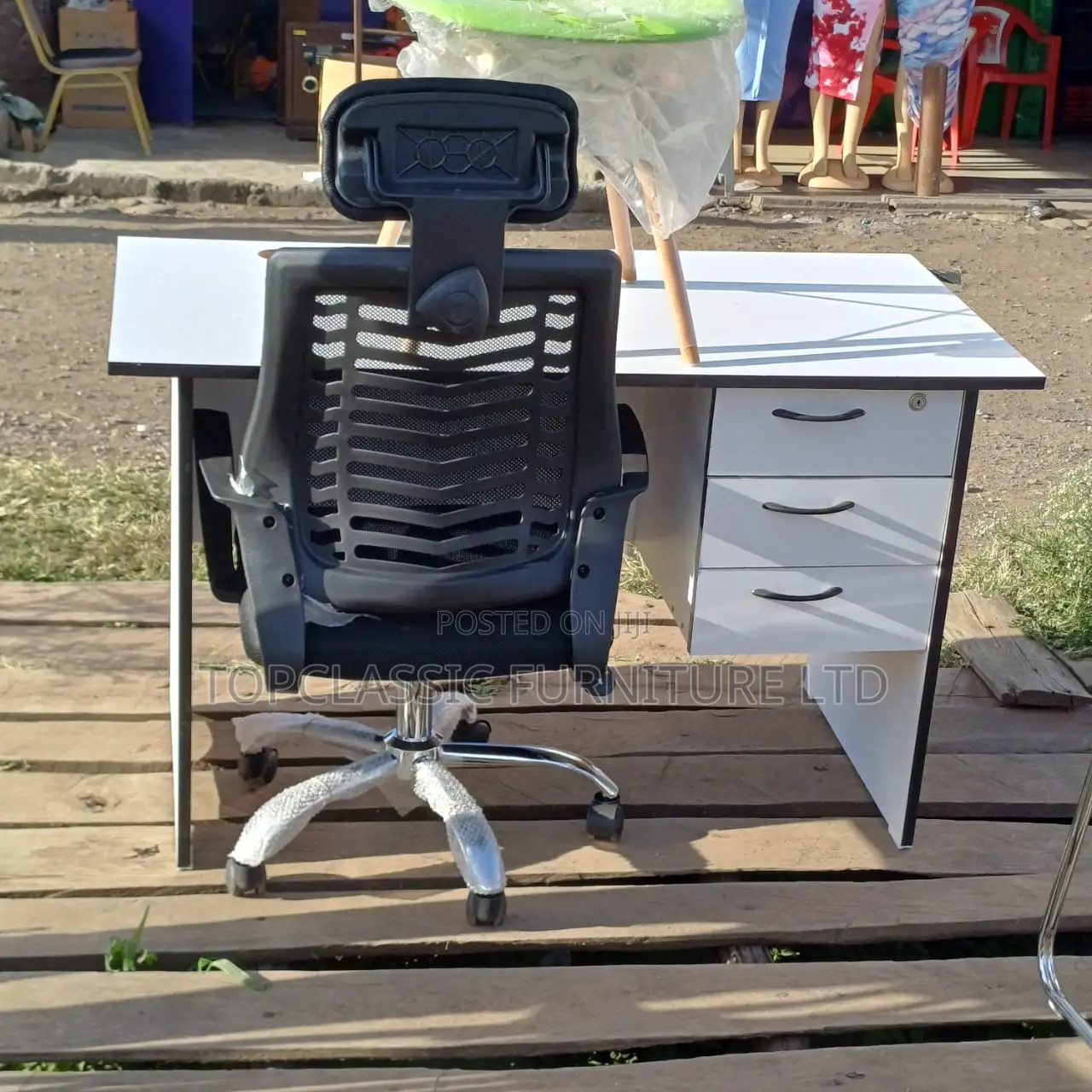 Office Desk+Headrest Chair