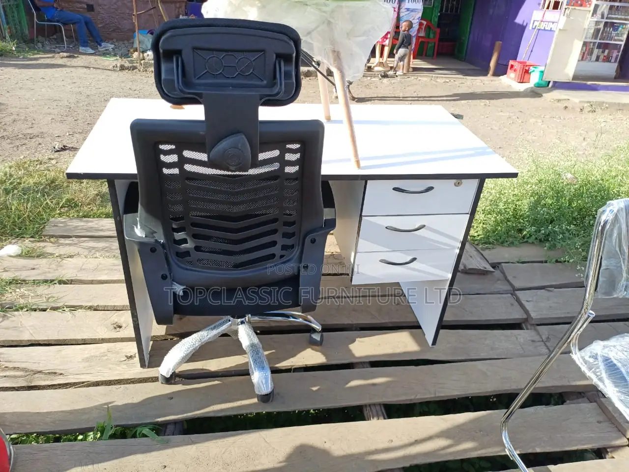 Office Desk+Headrest Chair