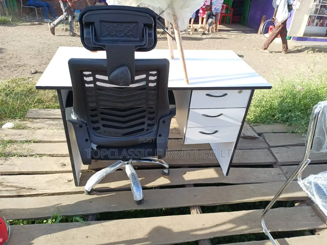 Office Desk+Headrest Chair
