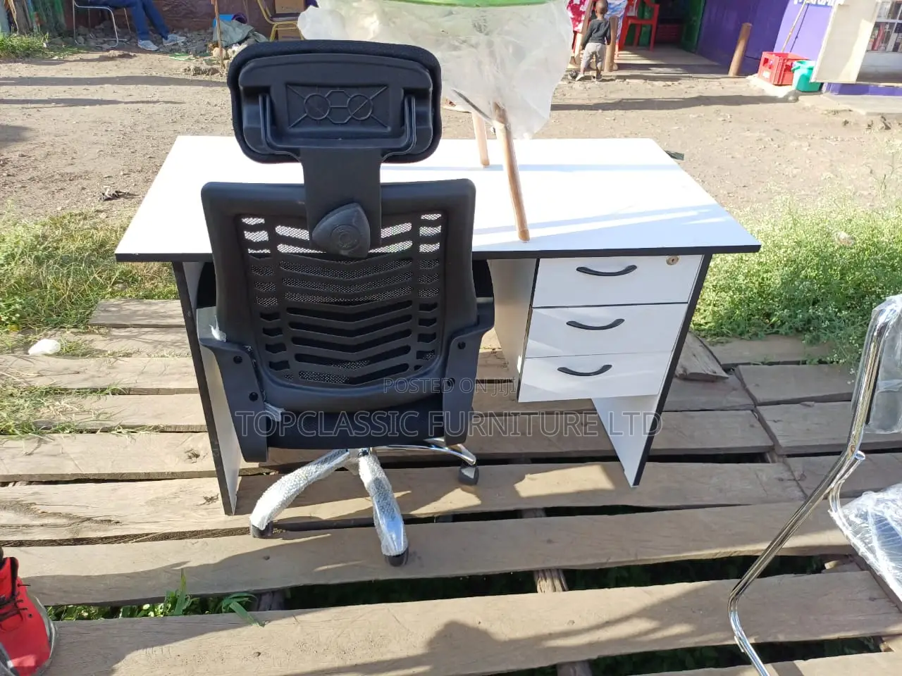 Office Desk+Headrest Chair