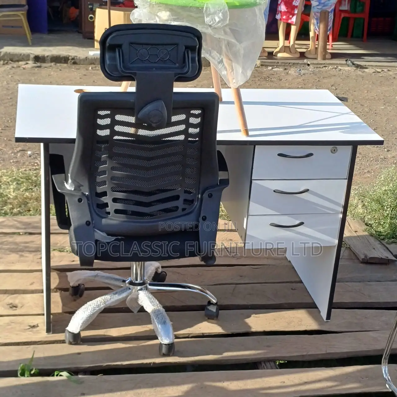 Office Desk+Headrest Chair