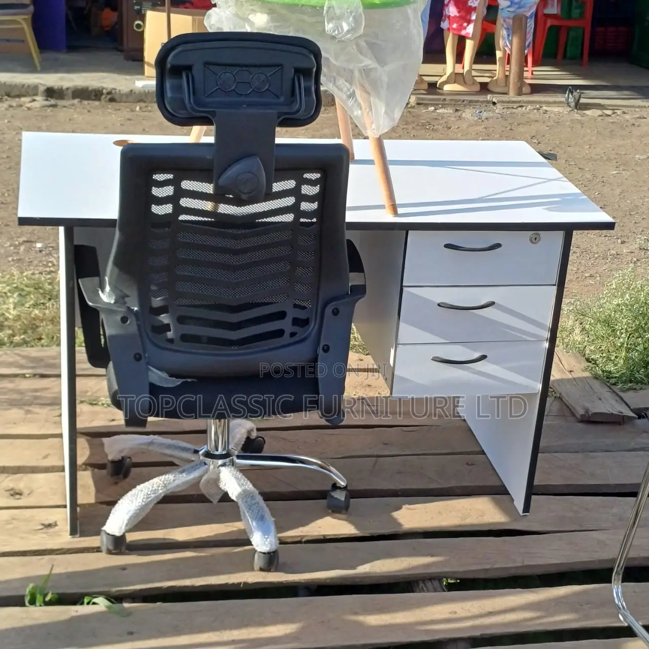 Office Desk+Headrest Chair