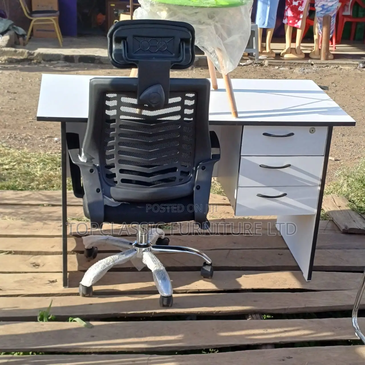 Office Desk+Headrest Chair