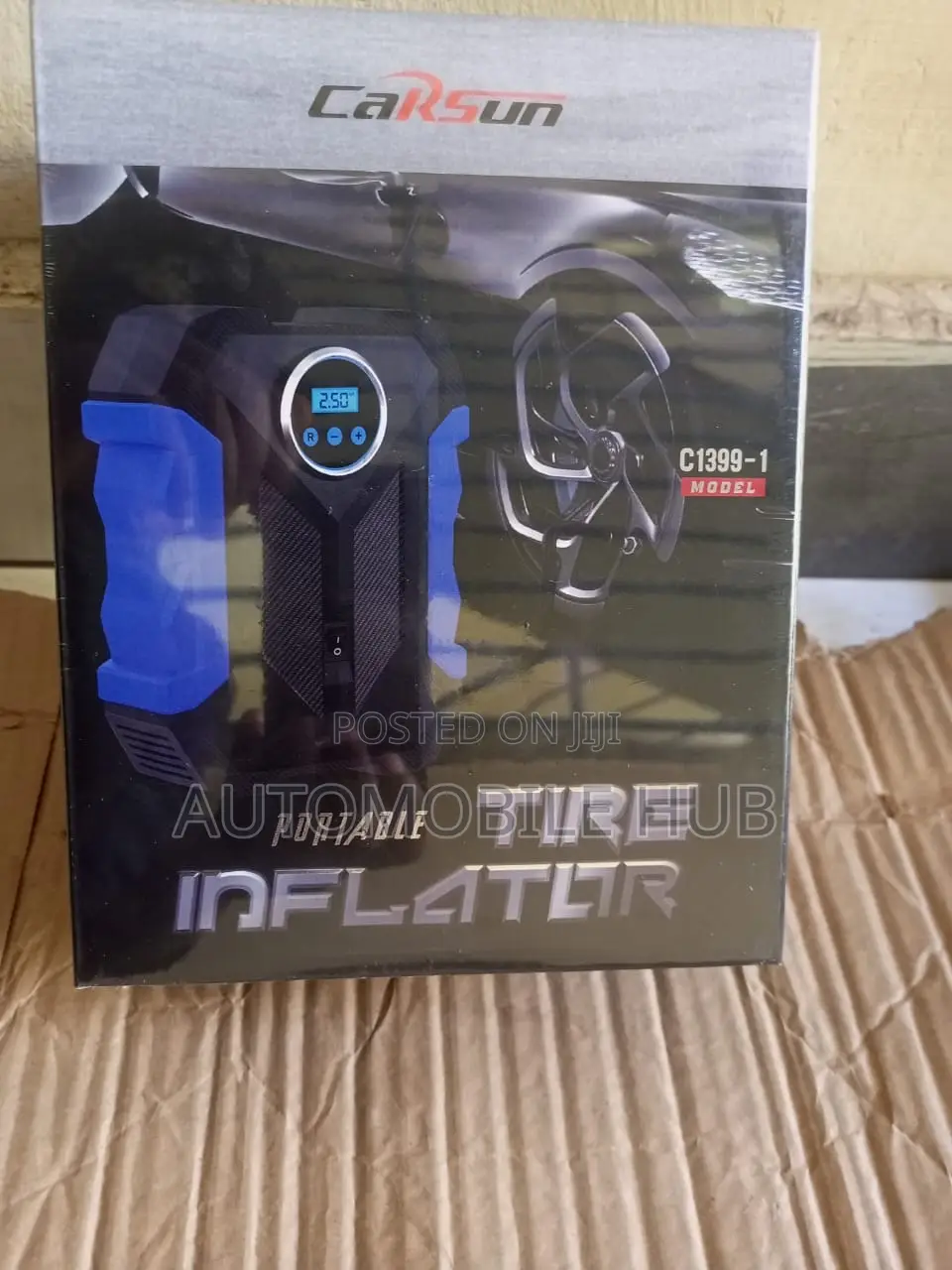 Quality Portable Tire Inflator Blue and Black