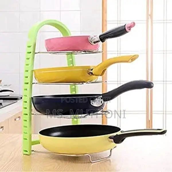 *3 Layer Cooking Pot / Pan Organizer in Green Pink*