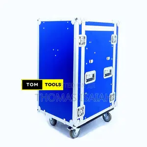 16U LARGE PA Rack DJ Road Case With Slant Mixer Top and Cast