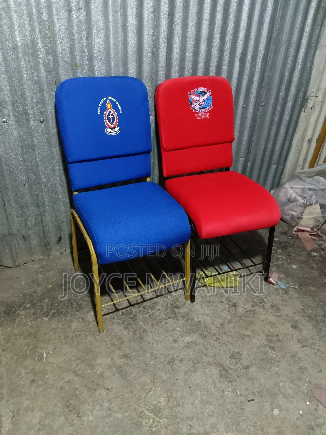 Church Chairs, Different Colours With Logo.