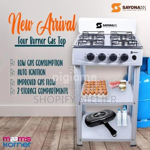 Sayona Standing Cooker With Shelves 3G+1electric