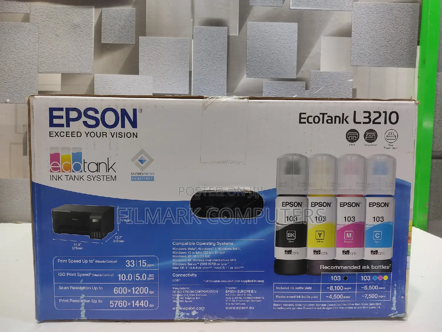 Epson Ecotank L3210 A4 All-in-One Ink Tank Printer