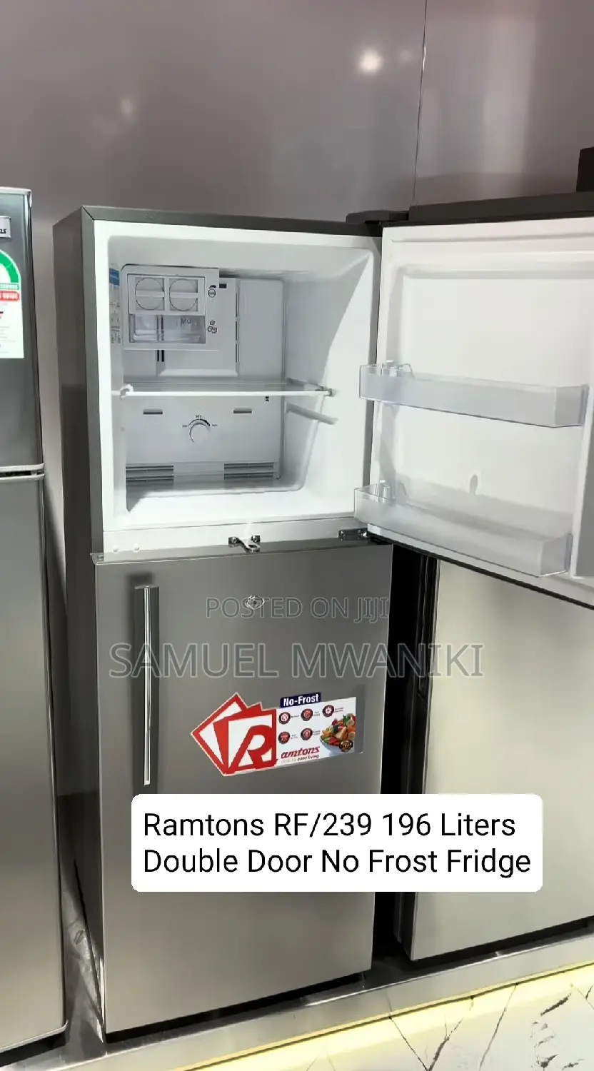 Ramtons 196 Litres Double Door No Frost Fridge Silver Rf/239