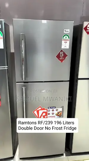 Ramtons 196 Litres Double Door No Frost Fridge Silver Rf/239