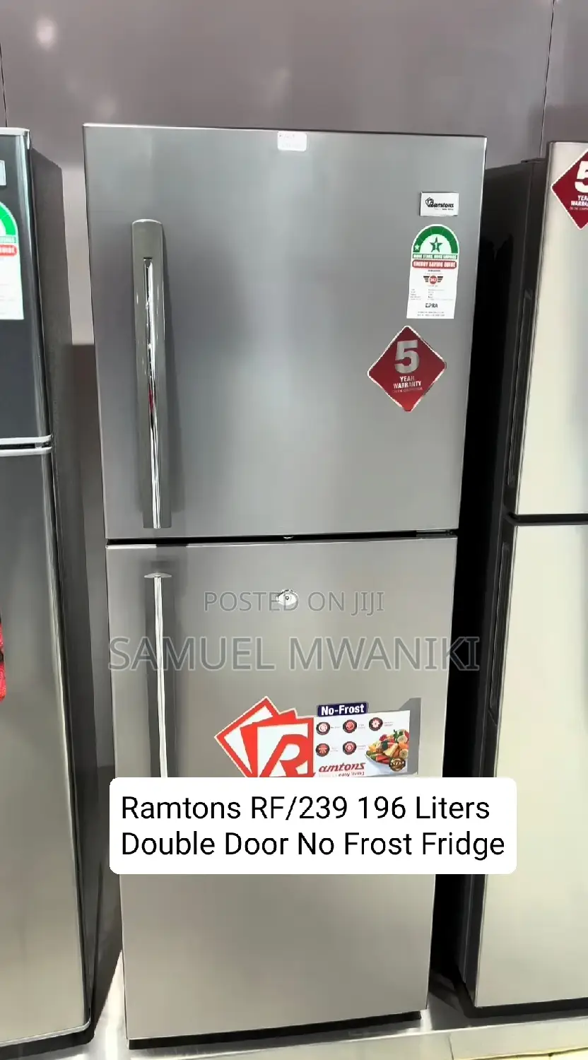 Ramtons 196 Litres Double Door No Frost Fridge Silver Rf/239
