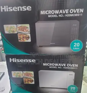Black and Silver Hisense Digital Microwave