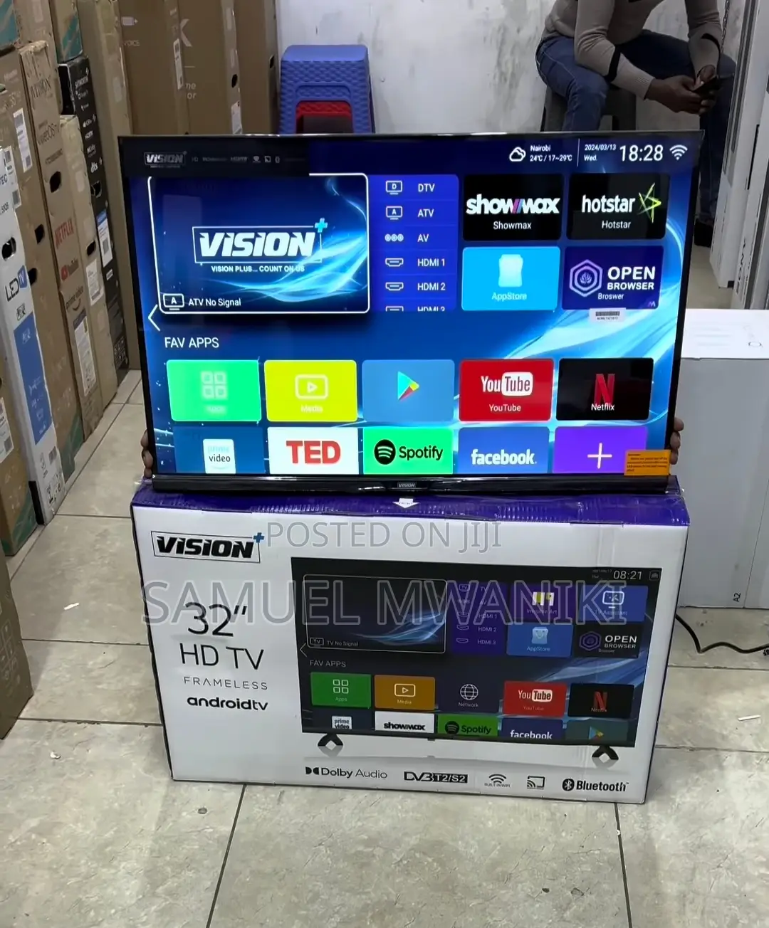 Vision Plus 32′′ Smart Android HDTV Bluetooth Netflixyoutube