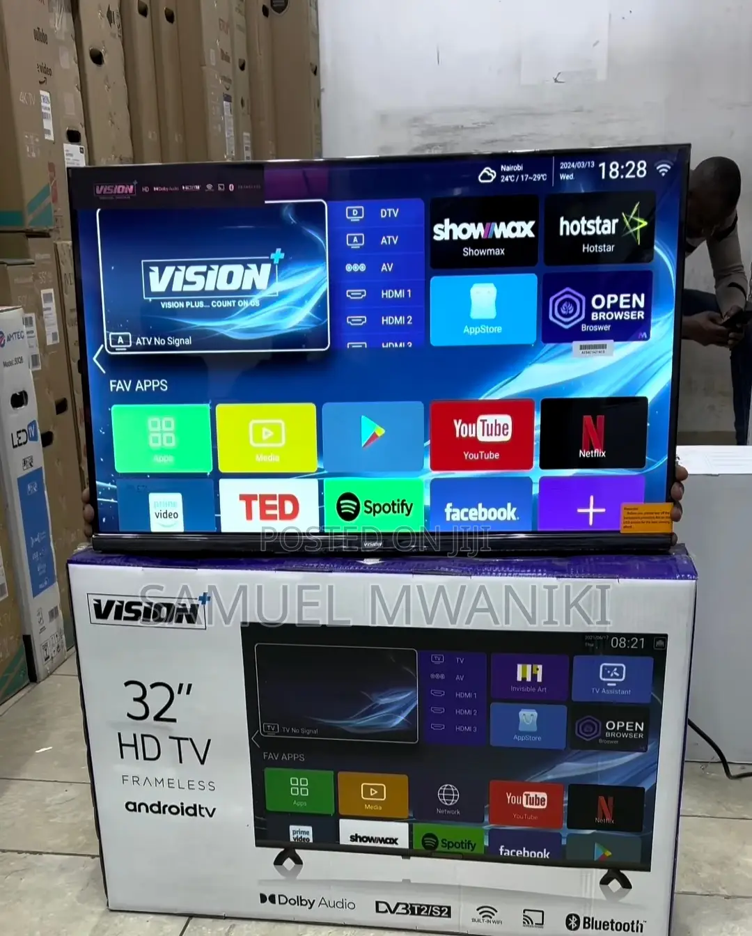 Vision Plus 32′′ Smart Android HDTV Bluetooth Netflixyoutube