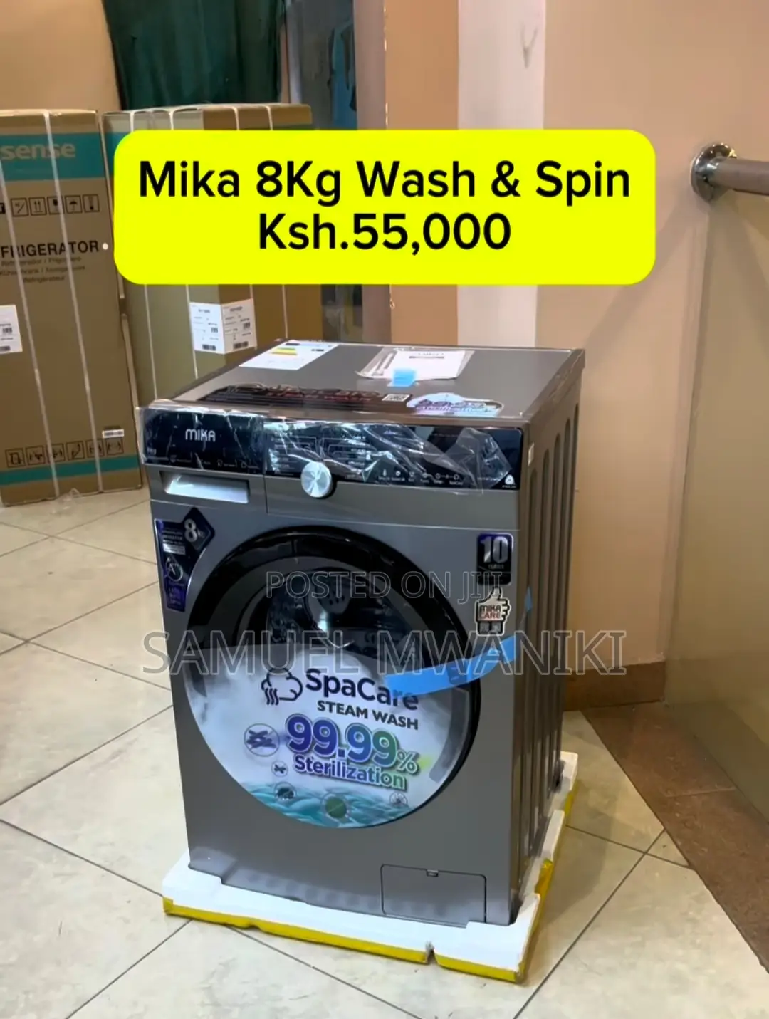 Mika Washing Machine 8KG Automatic Front Load Dark Silver