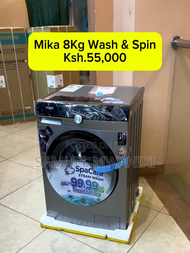 Mika Washing Machine 8KG Automatic Front Load Dark Silver - thumbnail 2