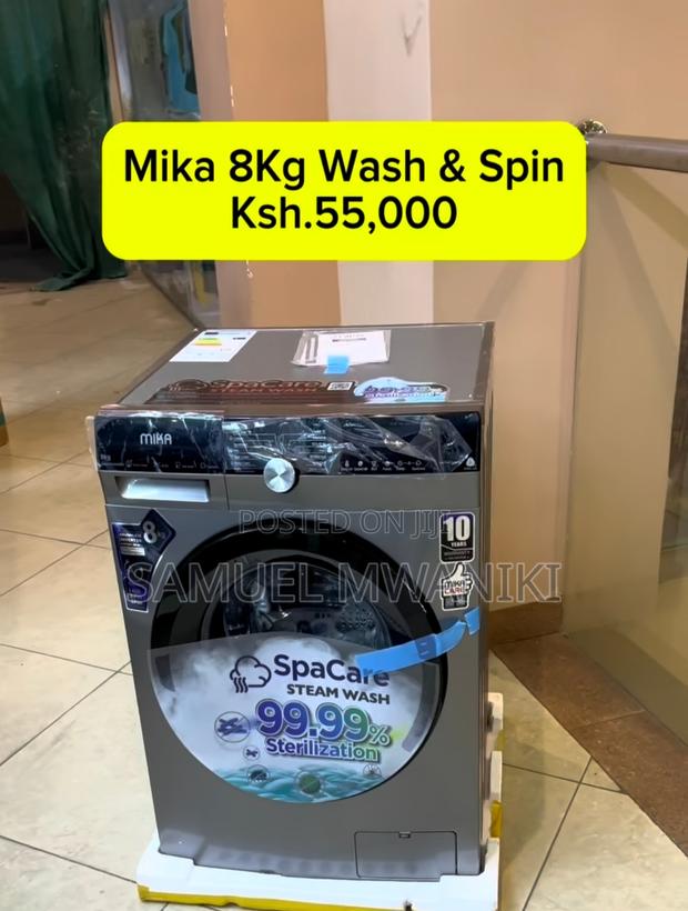 Mika Washing Machine 8KG Automatic Front Load Dark Silver