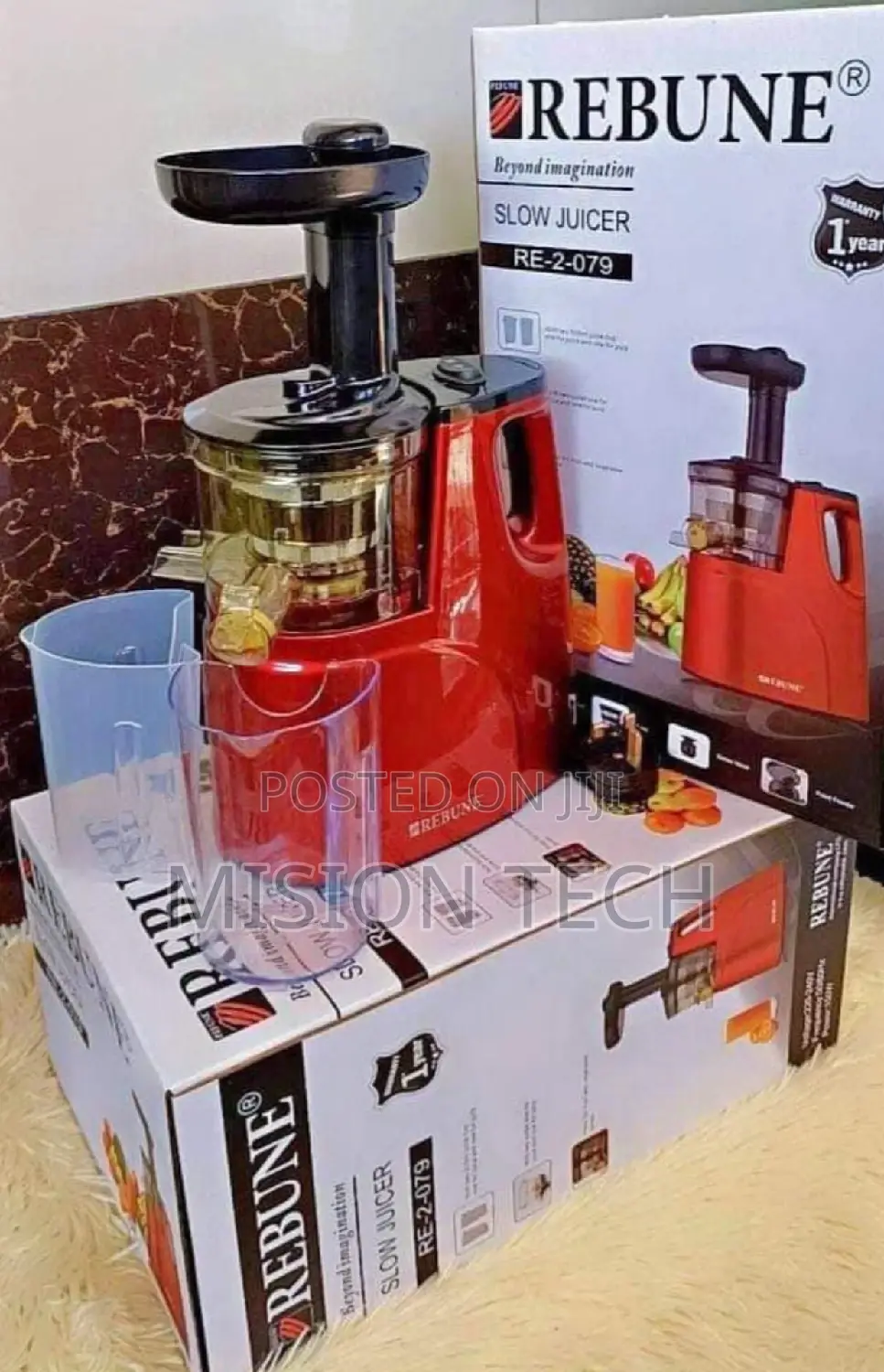Rebune150w Slow Juicer ,DC Motor 2 Outlet for Juice Pulp