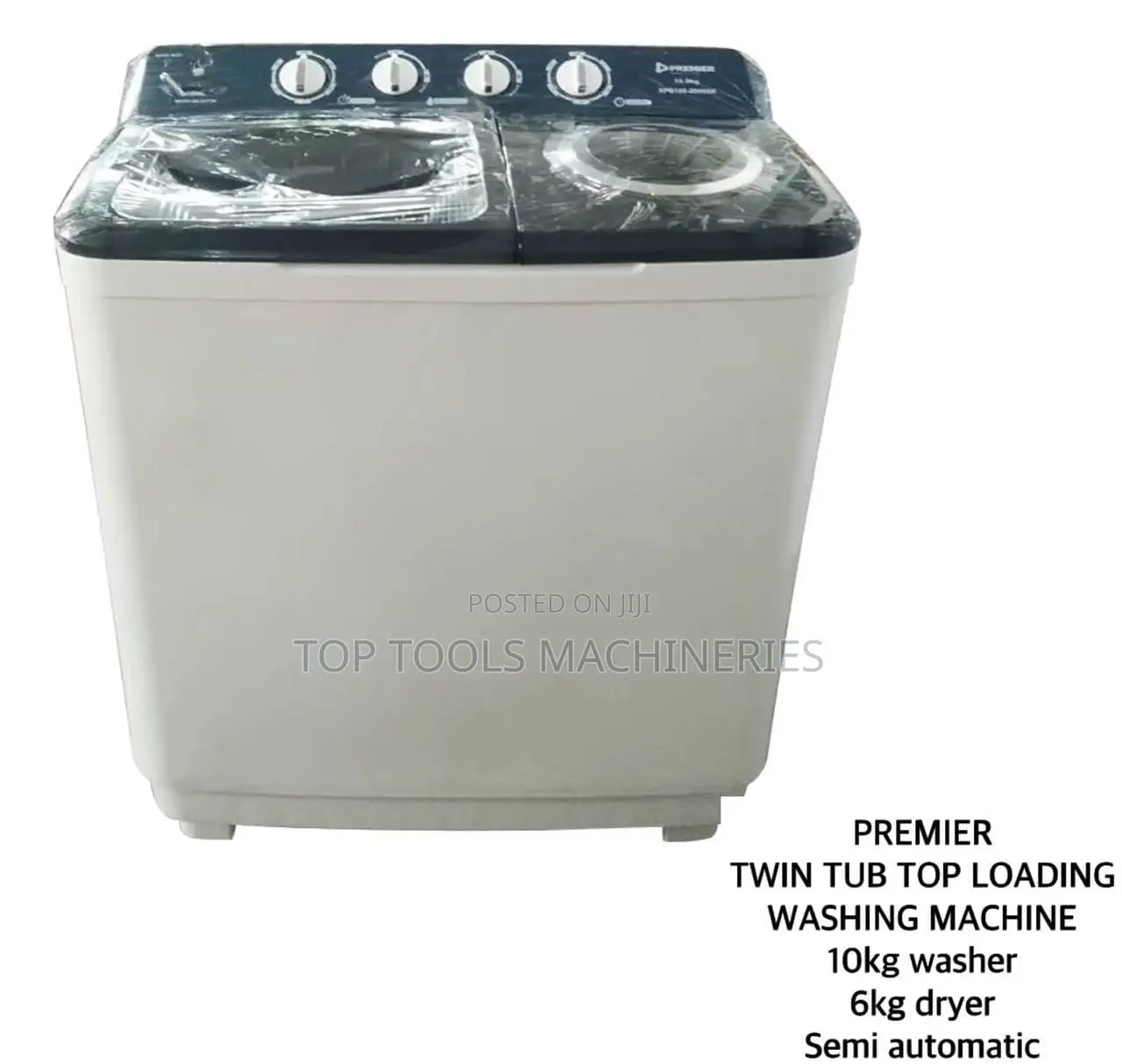 Premier Twin Tub Top Load Washing Machine 10kg Semi Auto