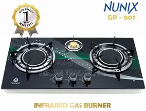 Nunix 3 Burner Infrared Gas Burned Gp-007 Black
