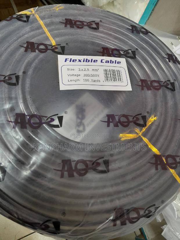 2.5mm Flex Power Cable 3 Core Black