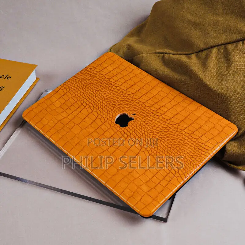 Orange Crocodile PU Leather Shell Case Cover for Macbook Air
