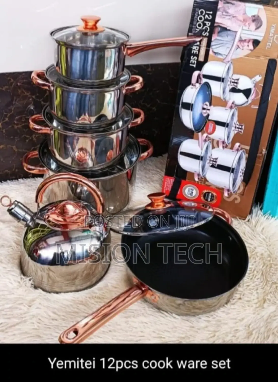 Yemitei 12 PCS Stainless Steel Sufuria