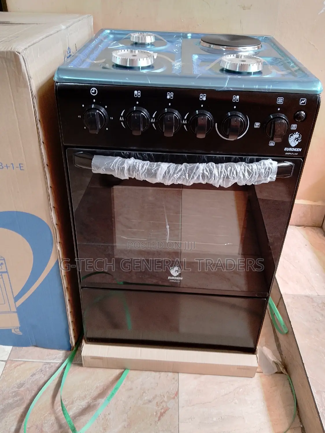 Euroken 3gas 1hot Plate Jet Valve 50*55 Oven Cooker