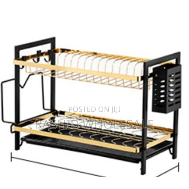 Modern 2 Layer Golden Black Dishrack