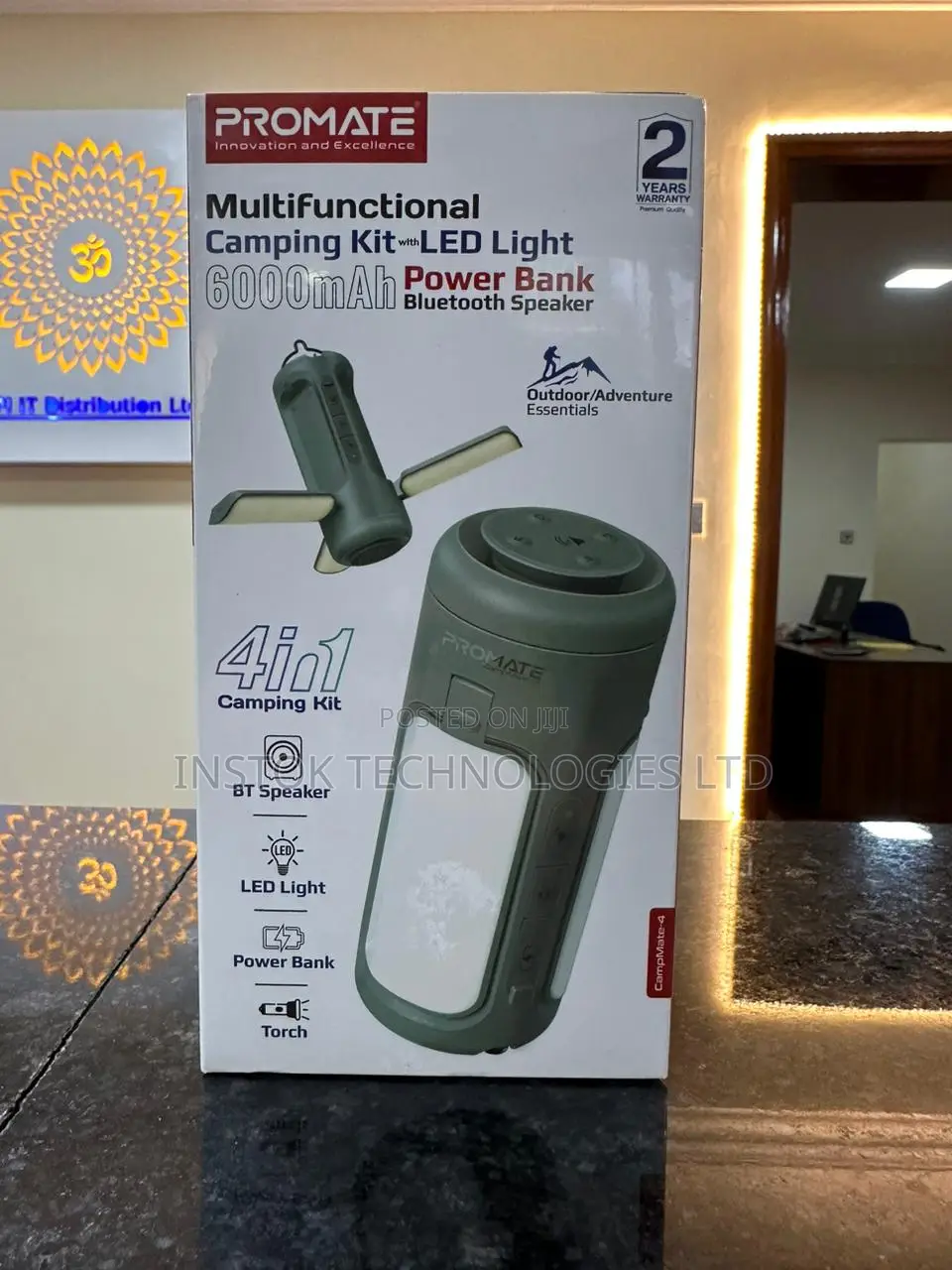 Promate Multifunctional Camping Kit Speaker, Charger, Light