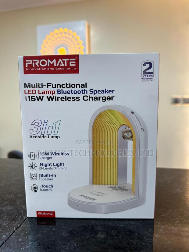 Promate LED Night Lamp With Wireless Charger Speaker - main view