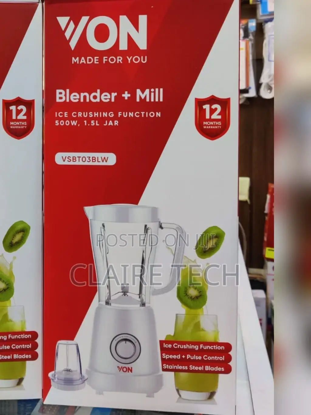 White Von 2 in 1 Blender+Mill VSBT03BLW