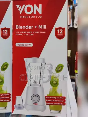 White Von 2 in 1 Blender+Mill VSBT03BLW