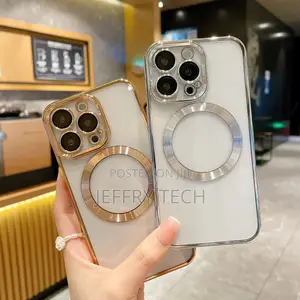 iPhone 11 Pro Max Magnetic Clear Case,Luxury Plating Bling