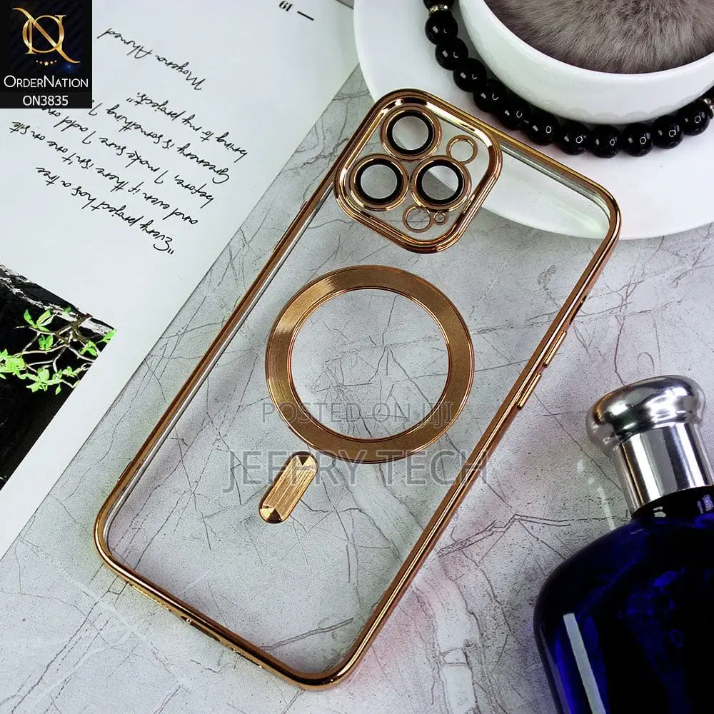 iPhone 13 Pro Max Cover Golden Magsafe Camera Lense Protecti
