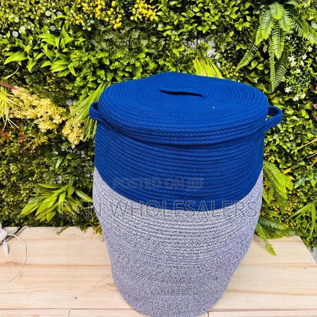 Large Cotton Rope Basket With Lid
