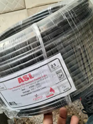 Asl 2.5mm Flex Cable 3 Core Black