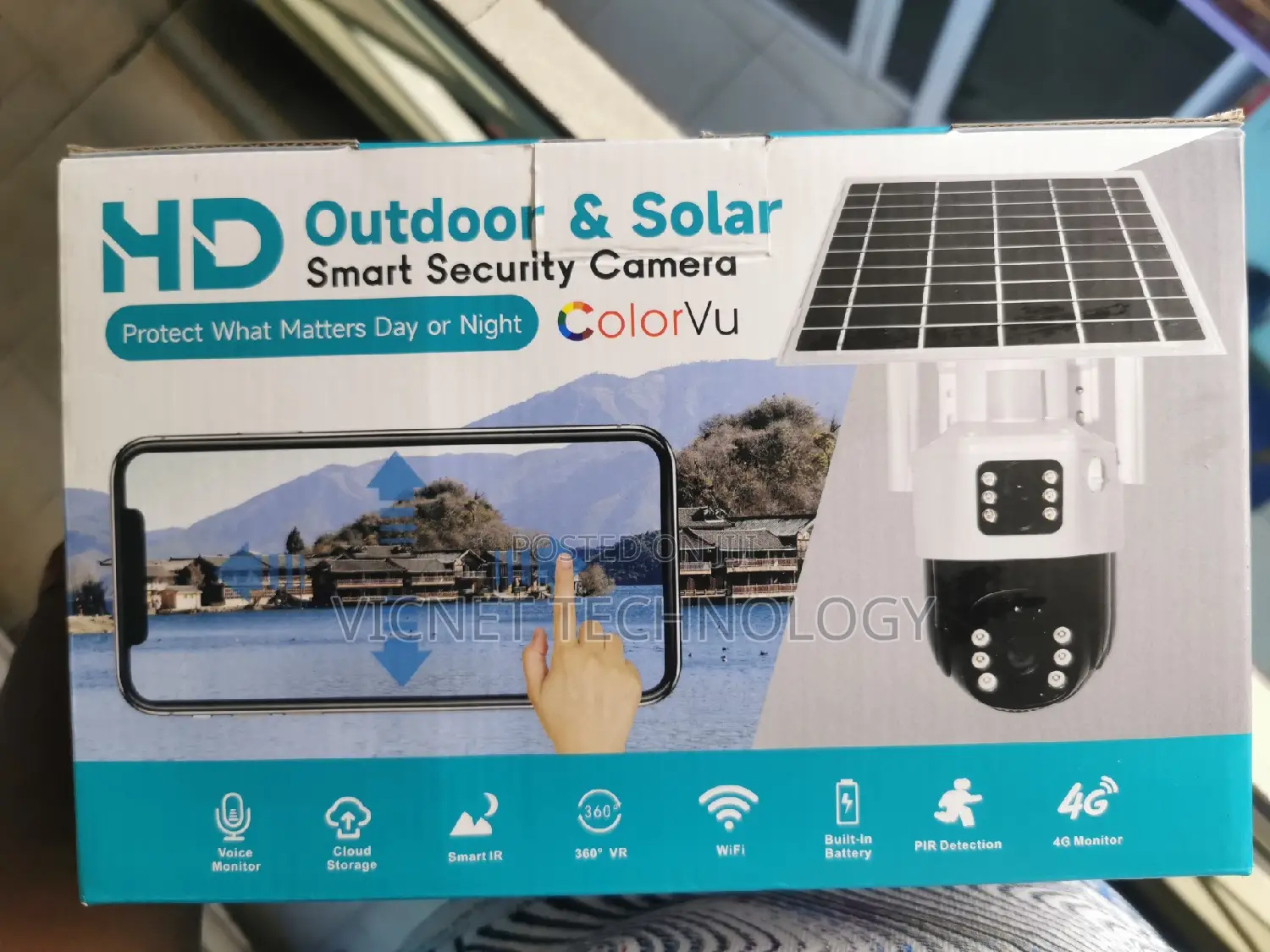 Outdoor Colour Vu Solar PTZ CCTV With 4g Simcard Slot