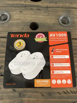 Tenda AV1000 PH6 Gigabit Passthrough Powerline Adapter Kit