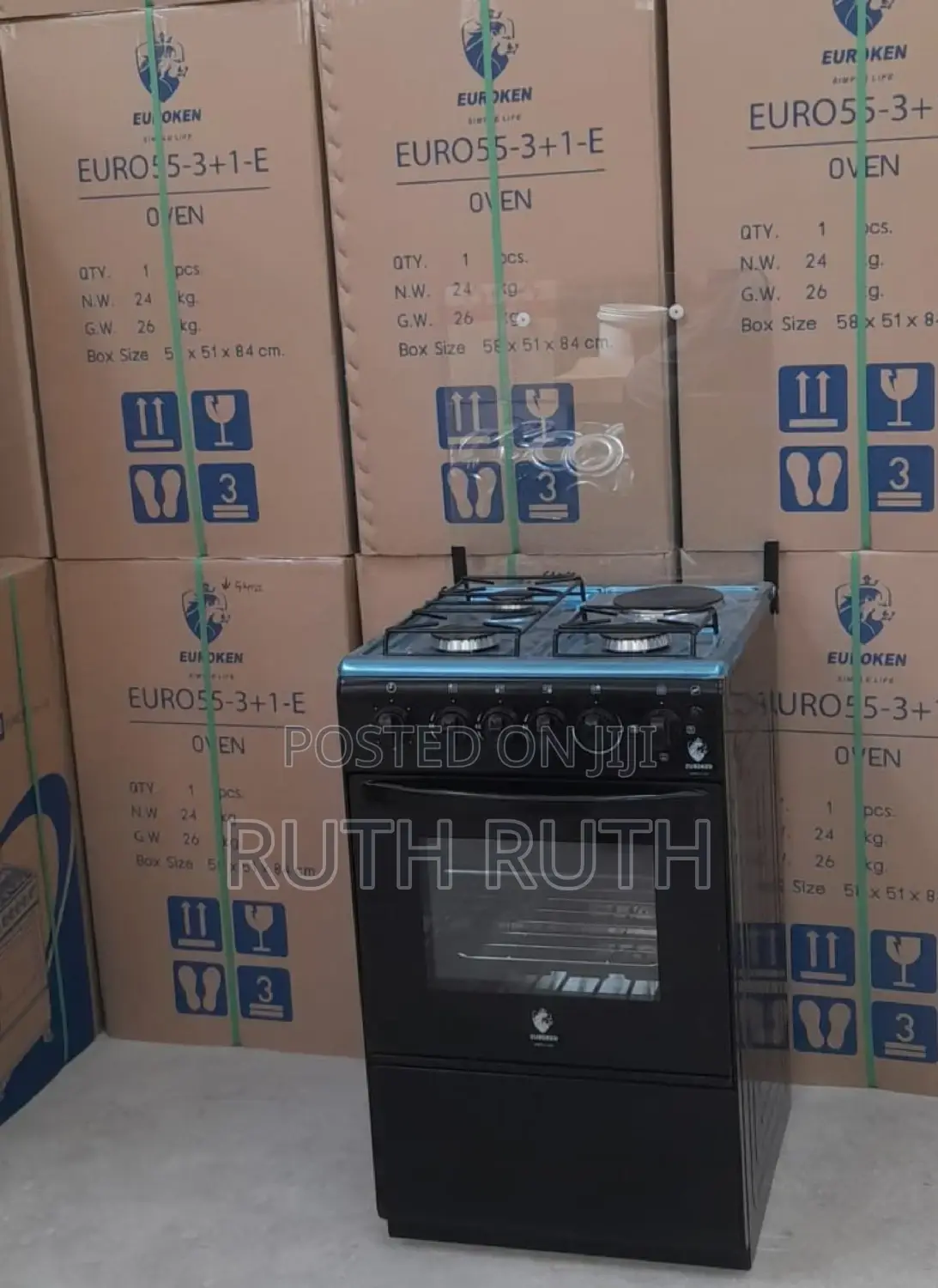 50×55 Euroken 3+1 Standing Cooker With Electric Oven