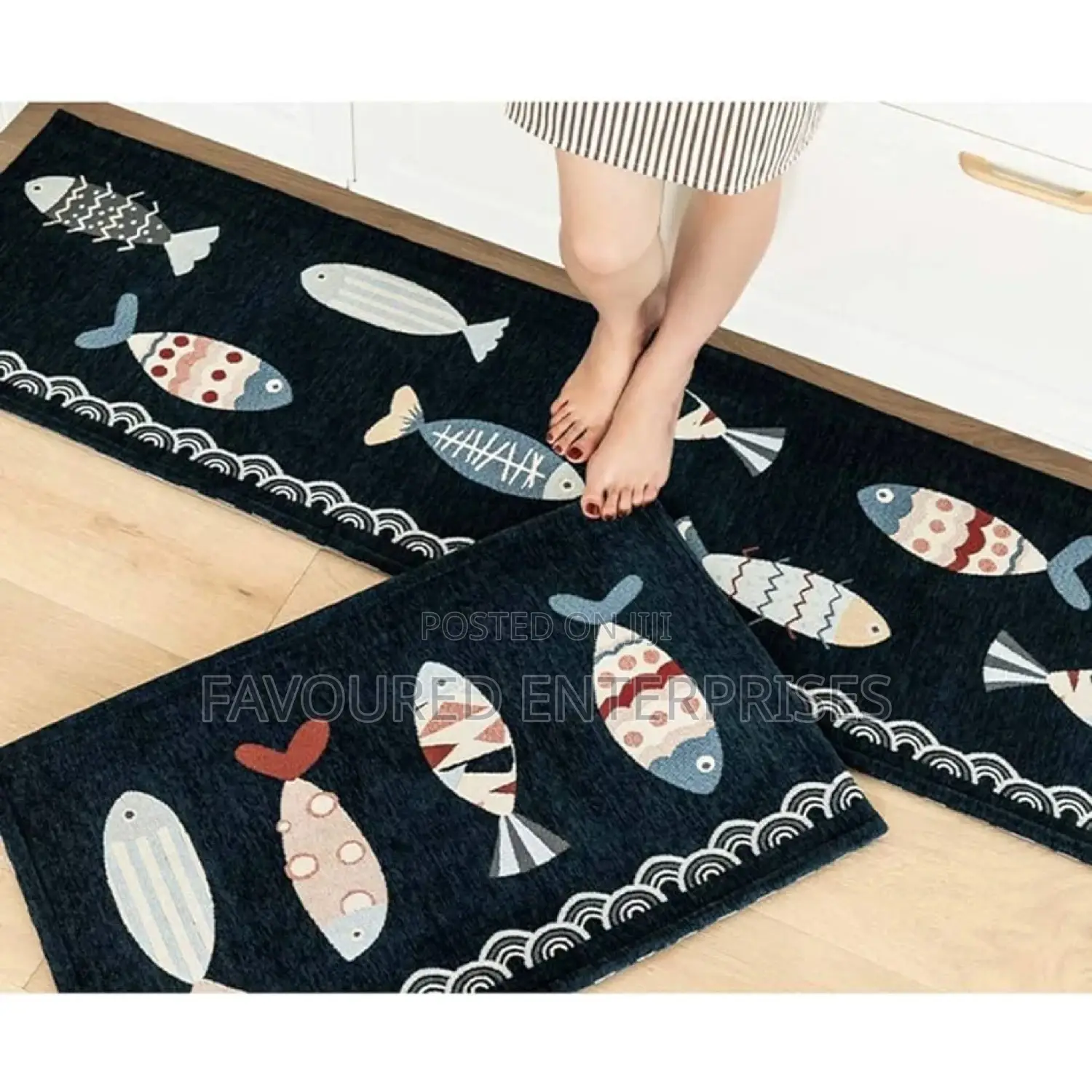 2 PCS Anti-Fatigue Kitchen Rug, Waterproof Non-Slip