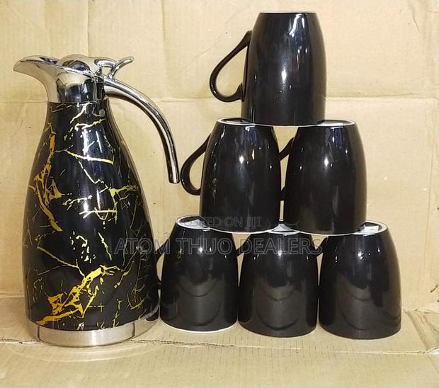 ` Tea Set` 
1 Black Marble Flask
6 Black Cups
  - main view