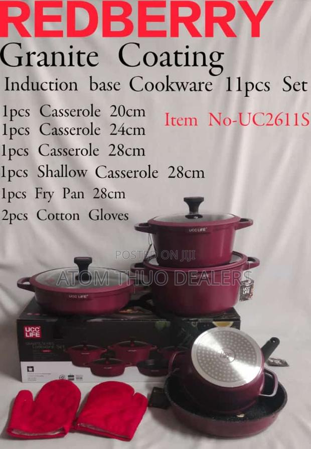 Redberry Range of Nonstick Cookware With Induction Base