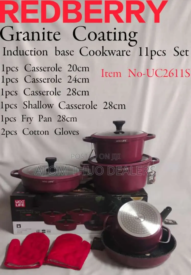 Redberry Range of Nonstick Cookware With Induction Base