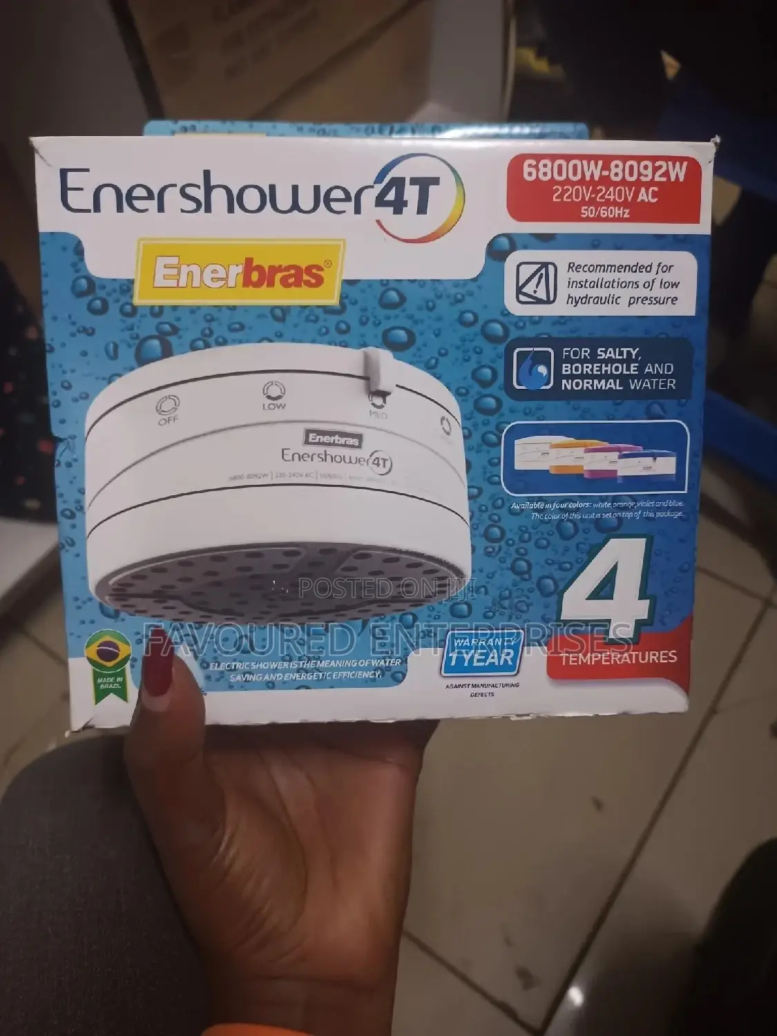 Enerbras Enershower 4T Instant Shower Water Salty Normal