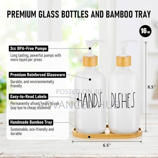 3 In1 -HANDS,DISHES - SOAP,LOTION Refillable Ceramic Set - thumbnail 3