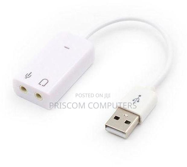 7.1 Channel 3 USB Ports External Sound Card Hub Audio-White